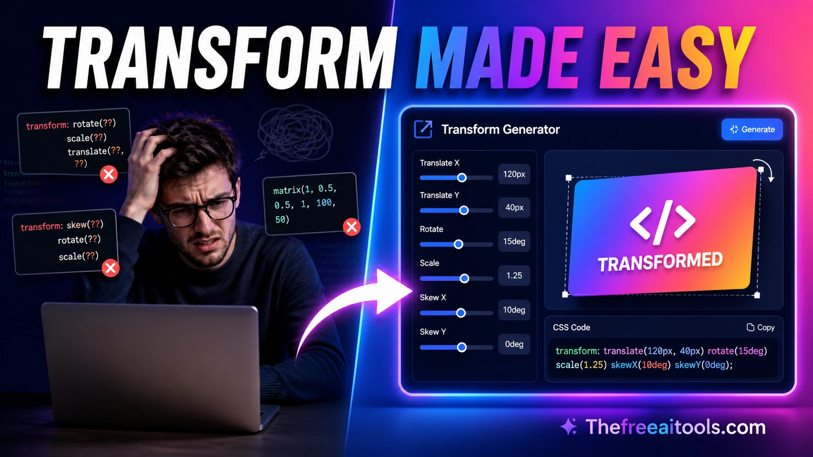 CSS Transform Generator preview