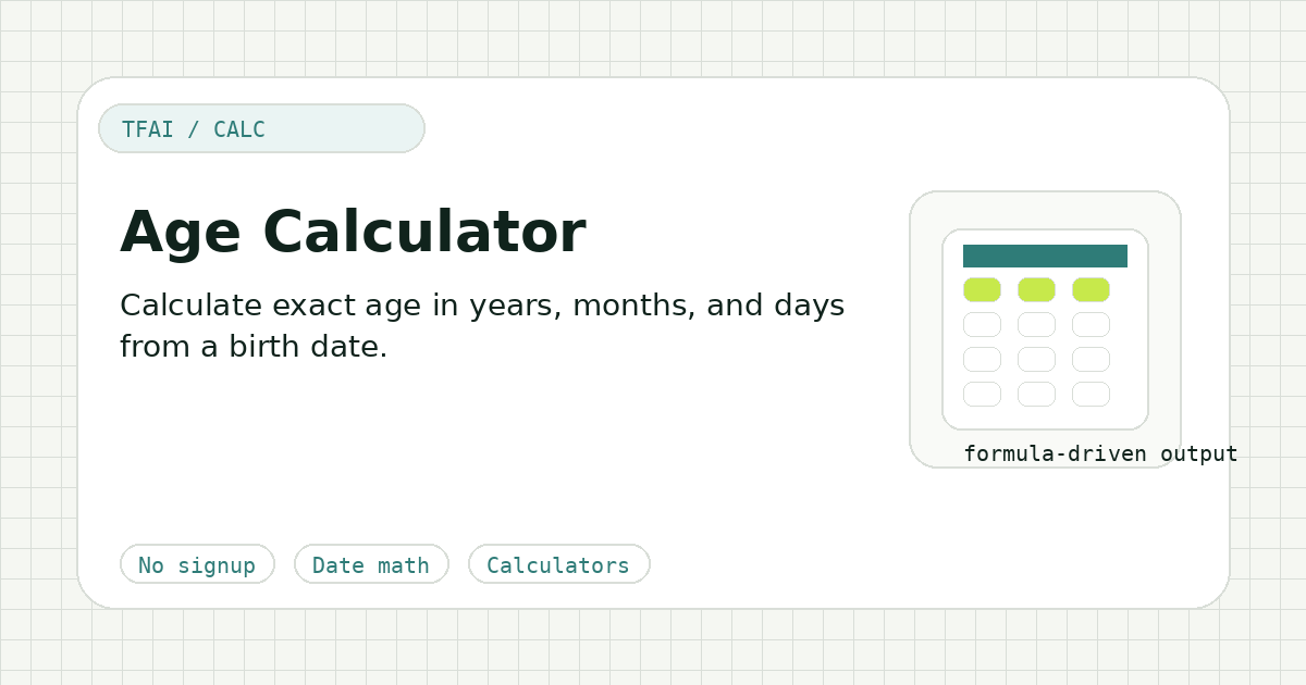 Age Calculator preview illustration