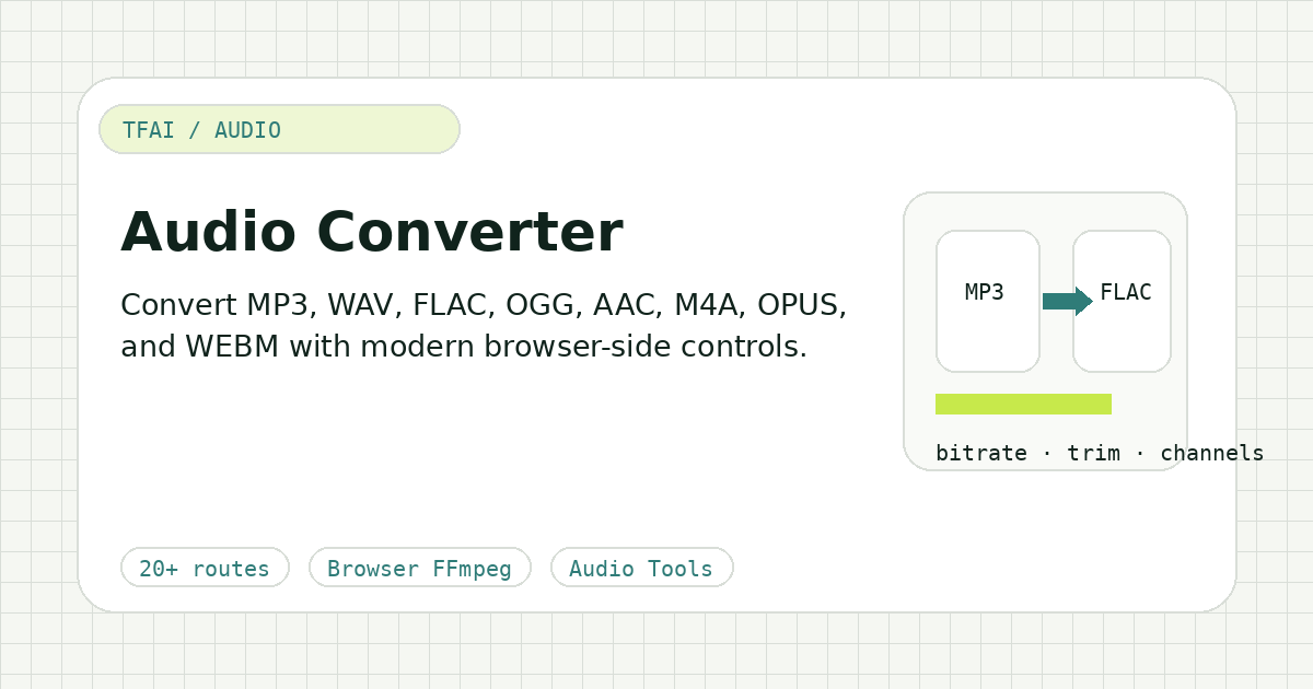 Audio Converter (20+ Format Routes) preview illustration
