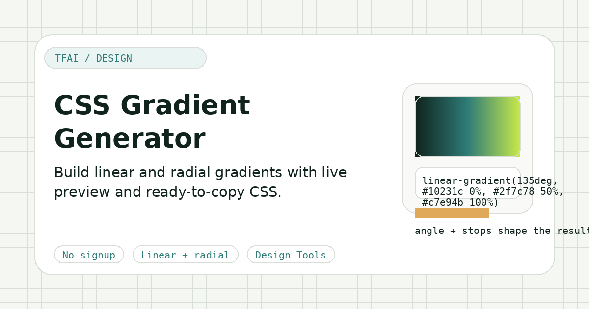 CSS Gradient Generator preview illustration