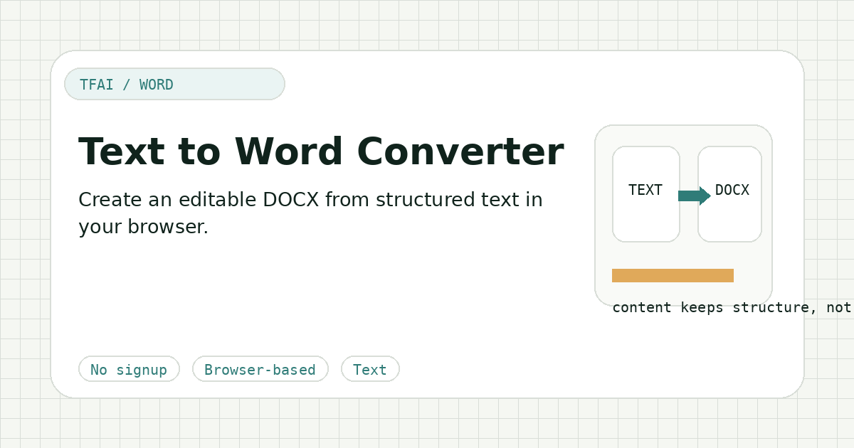 Text to Word Converter preview illustration
